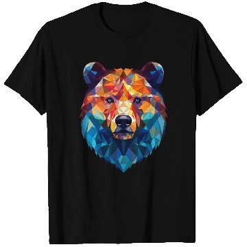 Discover Wild Psychedelic Bear Geometric Vibrant T Shirts