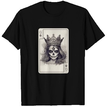 Discover Gothic Poker Card Game Creepy Queens Skull T Shirts