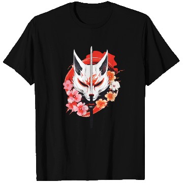 Discover Kitsune Fox Maske Kumiho Samurai Japan Anime T Shirts