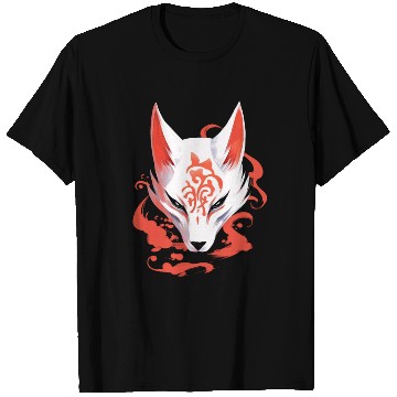 Discover Anime Fox Maske Kitsune Kumiho Samurai Japan T Shirts