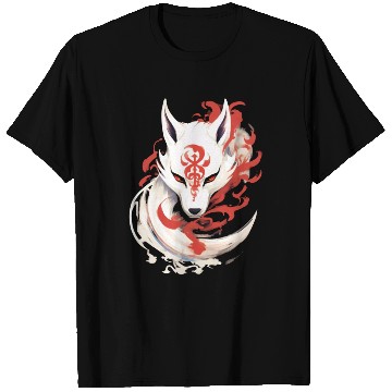 Discover Japan Anime Kitsune Maske Kumiho Fox Samurai T Shirts