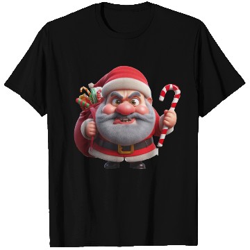 Discover Crazy Santa with Candy Canes T Shirts