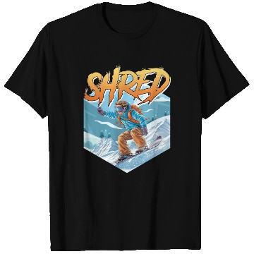 Discover Snowboarding SHRED Snowboarder Freestyle T Shirts