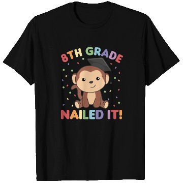 Discover Kids 8th Grade Nailed It Monkey Graduation T Shirts