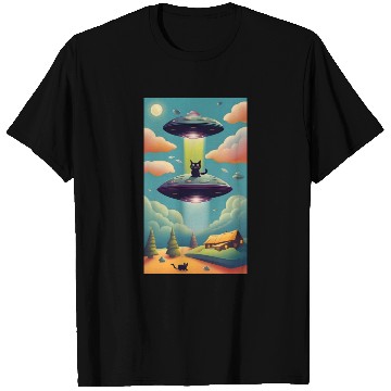 Discover Cats and UFOS T Shirts