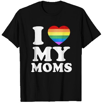Discover I Love My Moms Rainbow Heart Gay Pride Lgbt Flag T Shirts