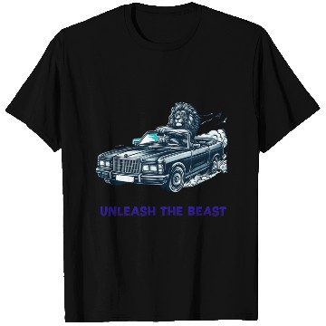 Discover Lion Driving Cool Car T Shirts