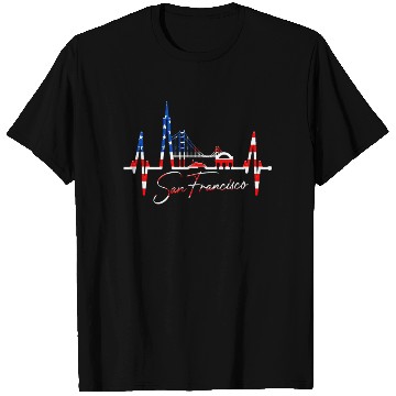 Discover San Francisco Skyline Heartbeat California Lover T Shirts