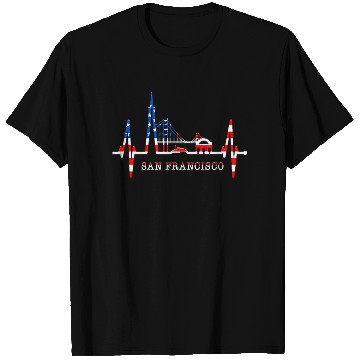 Discover San Francisco Skyline Heartbeat California Lover T Shirts