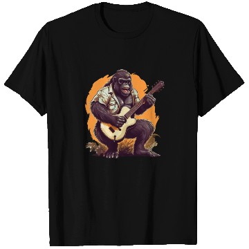Discover Musical Gorilla: Strumming an Acoustic Guitar T Shirts