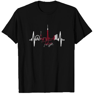 Discover Tokyo Skyline Heartbeat Japanese Heart Love Tokyo T Shirts