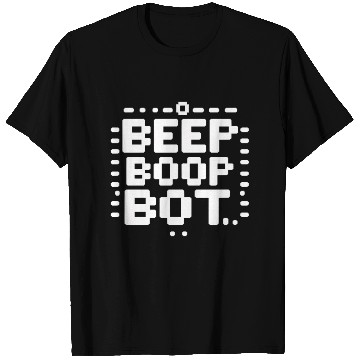 Discover Beep Boop Bot - Retro 8-bit Robot Typography T Shirts