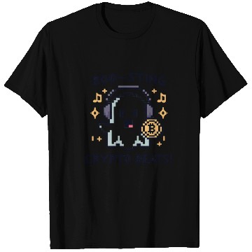Discover Quirky 8-Bit Ghost with Crypto Beats - Halloween T Shirts