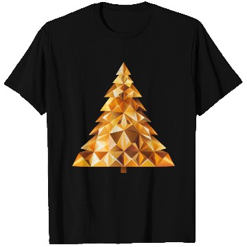 Discover Golden festive shine: radiant Christmas tree T Shirts