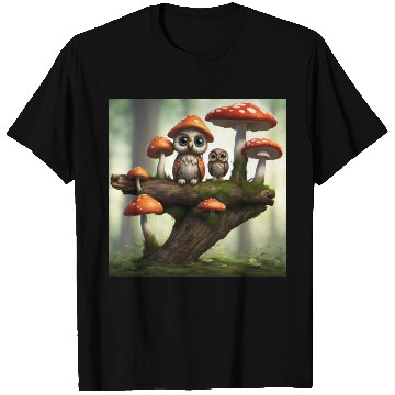 Discover Cute Owls and Wild Mushrooms T Shirts