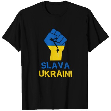 Discover Slava Ukraini Ukrainian Flag Fist T Shirts