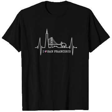 Discover San Francisco Skyline Heartbeat California Lover T Shirts