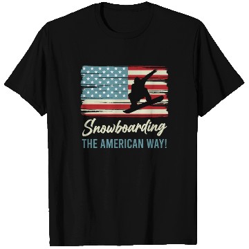 Discover Snowboarding American Way! Amerika Flagg USA T Shirts