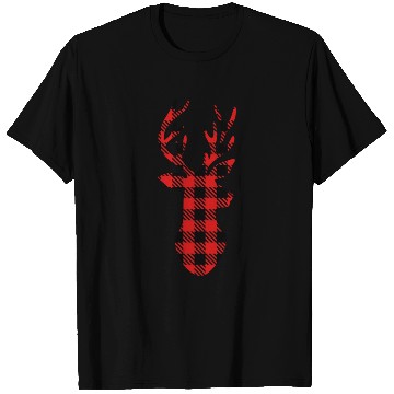Discover Buffalo Plaid Deer HeaD T Shirts