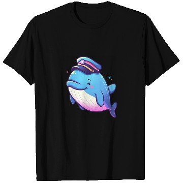 Discover Whale Sailor Cap Boat Captain Cap Boating Whale T Shirts