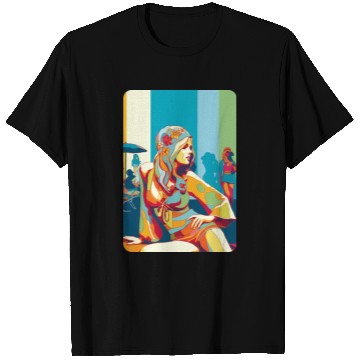 Discover Hippie girl pose on holidays T Shirts
