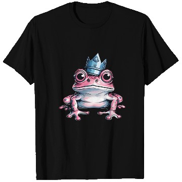 Discover Cute pink frog with crown T Shirts