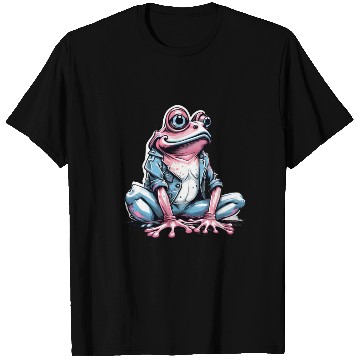 Discover Cute pink frog with denim T Shirts