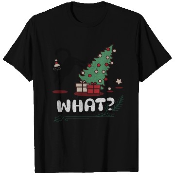 Discover Cat Lover Gift Cat Pushing Christmas Tree T Shirts