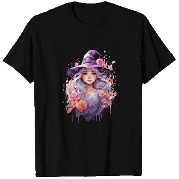 Discover A cute multicolored witch print, fantasy girl. T Shirts