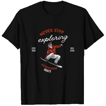 Discover "Winter Wonderland Thrills: Snowboarder's Paradise T Shirts