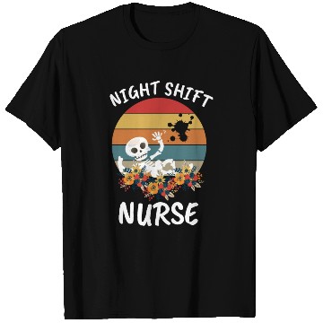 Discover Funny Night Shift Nurse Skeleton Halloween Rn T Shirts