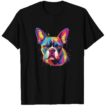 Discover Watercolor Colorful Boston Terrier T Shirts