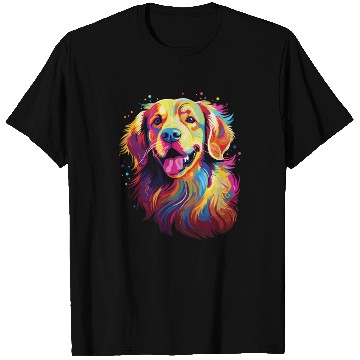 Discover Watercolor Colorful Golden Retriever T Shirts