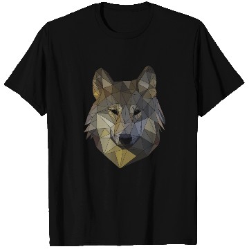 Discover Polygon wolf triangular mosaic shapes polyart T Shirts