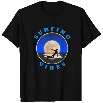 Discover Surfing Vibes - Moon - kite surfer T Shirts