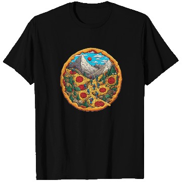 Discover Pizza landscape T Shirts