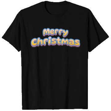 Discover Merry Christmas Cute 3D Text T Shirts