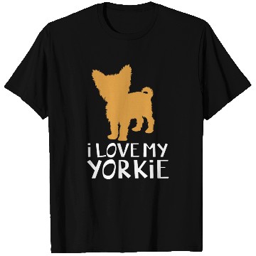 Discover Yorkshire Terrier Dog Silhouette I Love My Yorkie T Shirts