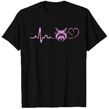 Discover Yorkshire Terrier Dog Lover Yorkie Heartbeat T Shirts