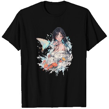Discover beautiful lady and butterfly T Shirts