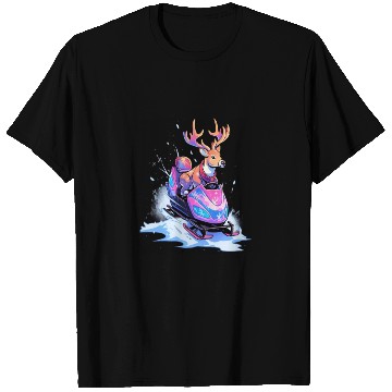 Discover Snowmobile Deer Motor Sled Riding Snowmobiling T Shirts