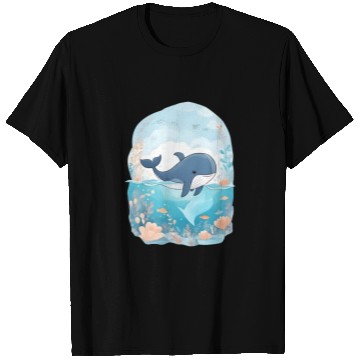 Discover cute whale in cartoon fantasy T Shirts