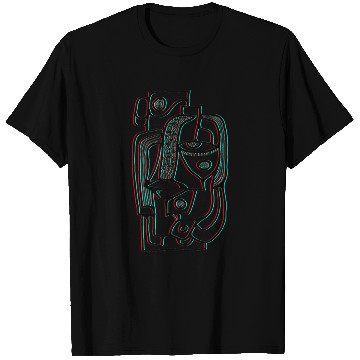 Discover Abstract lines portrait T Shirts