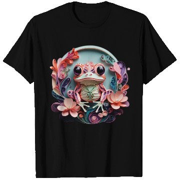 Discover Frog's Floral Embrace T Shirts