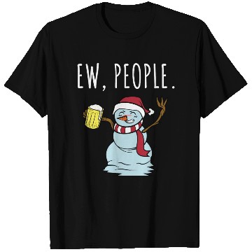 Discover Merry Christmas Ew People Drunk Beer Snowman T Shirts