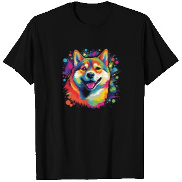Discover Watercolor Colorful Shiba Inu T Shirts