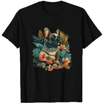Discover French Bulldog |Aloha Ukulele Hawaii Guitar Funny T Shirts