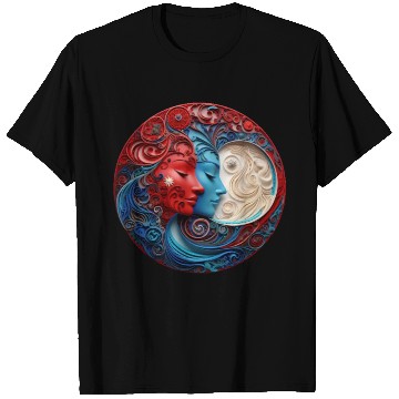 Discover Ceramic Good Evil Contrast Moon T Shirts