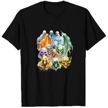 Discover Scary Halloween Vintage Ghosts Skulls and Ghouls T Shirts