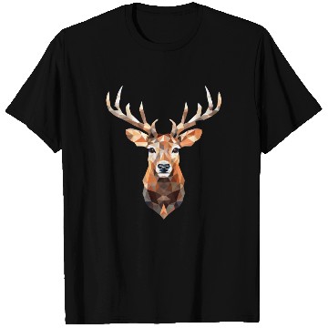 Discover Polygon Reindeer: Modern Design Meets Nature! T Shirts